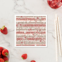 Dusty Rose Vintage Blommig Babyflicka Pappersduk