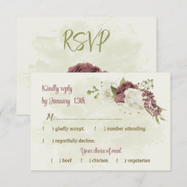 dusty rose white flowers botanical wedding OSA kort