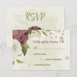 dusty rose white flowers botanical wedding OSA kort