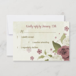 dusty rose white flowers botanical wedding OSA kort