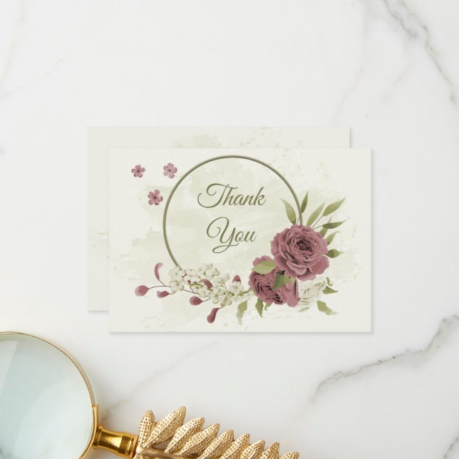 dusty rose white flowers botanical wedding tack kort (Fram/Back In Situ)