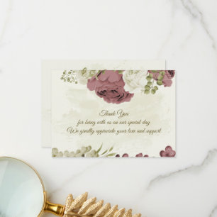dusty rose white flowers botanical wedding tack kort