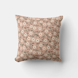 Dusty Rose White Modern Farmhouse Daisy Pattern Kudde