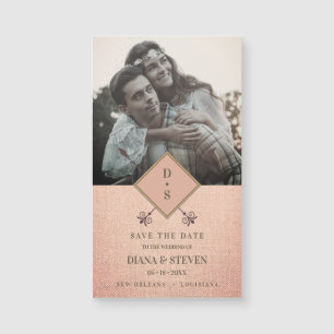 Dusty Rustic Boho Photo Förlovning Spara datum