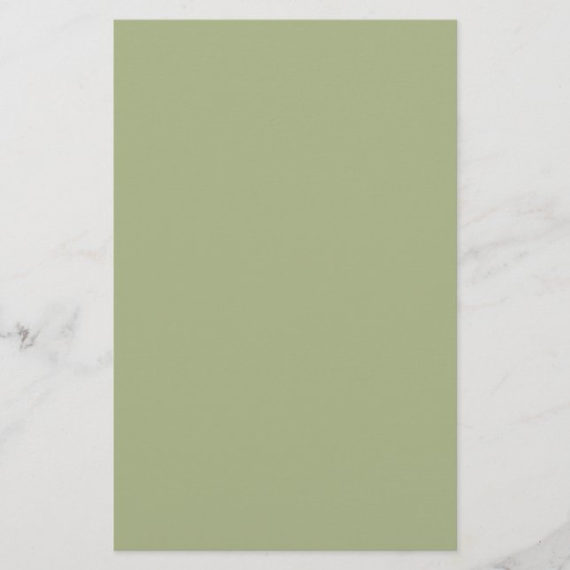 Dusty Sage Green Solid Color Brevpapper (Framsida)