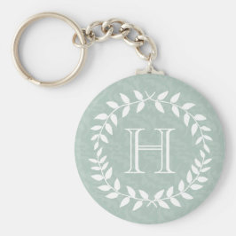 Dusty Sage Grönt Botanisk Elegant för andning Mono Nyckelring