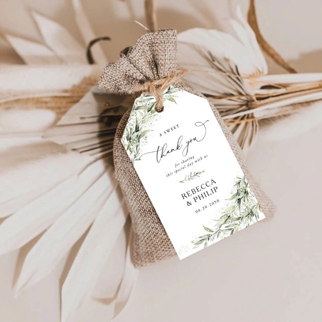 Dusty Sage Grönt Bröllop Gift Märkres Presentetikett (Skapare uppladdad)
