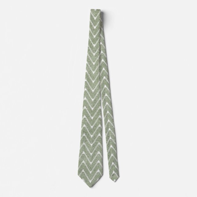 Dusty Sage Grönt Chevron Mönster Slips (Framsida)