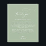Dusty Sage Grönt - tackkort<br><div class="desc">Den här tidslinjen,  den romantiska designen har ett modernt skript parat med fet text. Kontakta mig om du behöver hjälp med den här designen.</div>