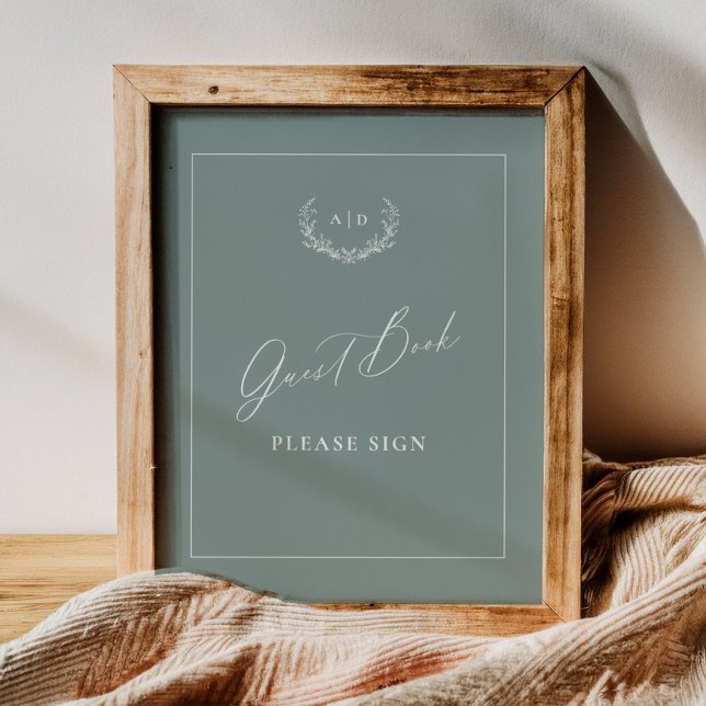 Dusty Sage Guest Book Wedding Table Sign Decor Poster (Skapare uppladdad)