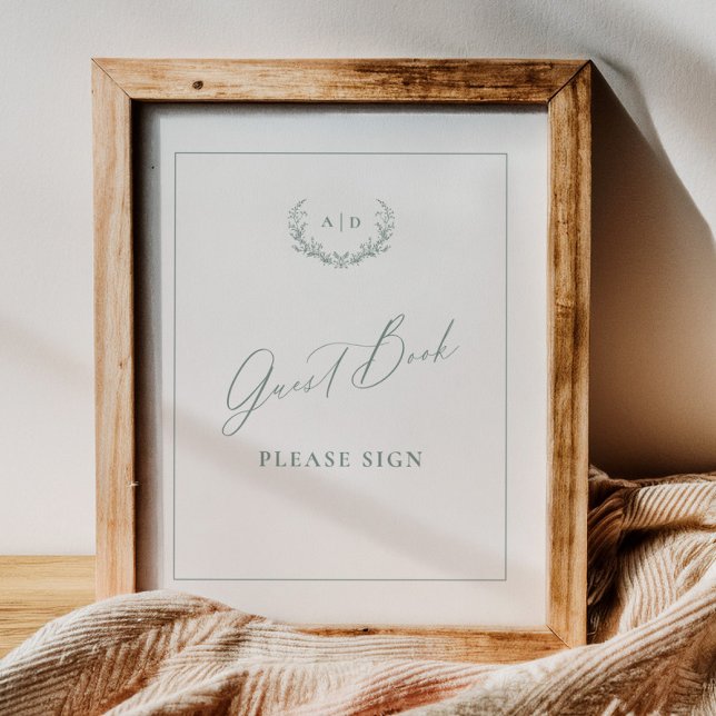 Dusty Sage Guest Book Wedding Table Sign Decor Poster (Skapare uppladdad)