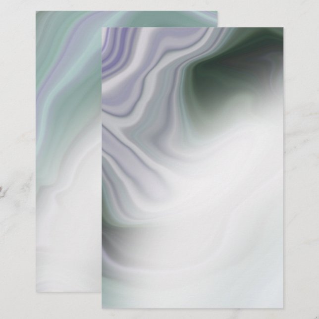 Dusty Sage Jade Grönt Agate Blank Stationery (Fram/baksida)