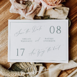 Dusty Sage Save the Date Wedding Announcement Spara Datumet
