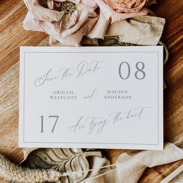Dusty Sage Save the Date Wedding Announcement Spara Datumet (Skapare uppladdad)