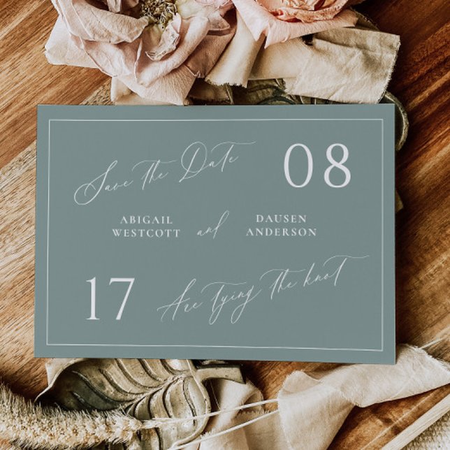 Dusty Sage Save the Date Wedding Announcement Spara Datumet (Skapare uppladdad)