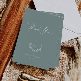 Dusty Sage Wedding Day Thank you Flat Note Card Inbjudningar