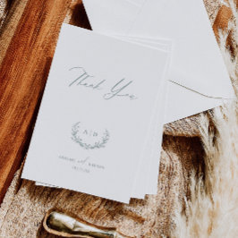 Dusty Sage Wedding Day Thank you Flat Note Card Inbjudningar