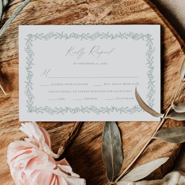 Dusty Sage Wedding Invitation RSVP Response Card OSA Kort (Skapare uppladdad)