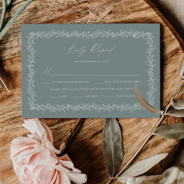 Dusty Sage Wedding Invitation RSVP Response Card OSA Kort