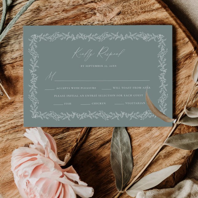 Dusty Sage Wedding Invitation RSVP Response Card OSA Kort (Skapare uppladdad)