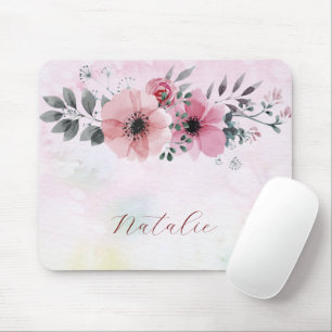 Dusty Söt monogram namn-rosa-skript Musmatta