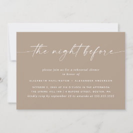 Dusty Taupe Rehearsal Dinner | Elegant bröllop Inbjudningar