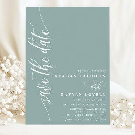 Dusty Teal Simple Modern Script - spara datumet
