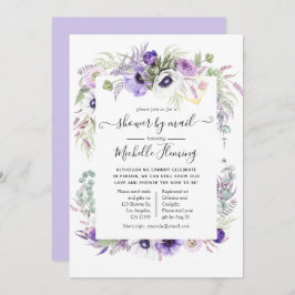 Dusty Violet Blommigt Baby Shower by Mail Inbjudningar