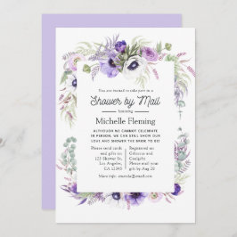 Dusty Violet Blommigt Möhippa efter post Inbjudningar