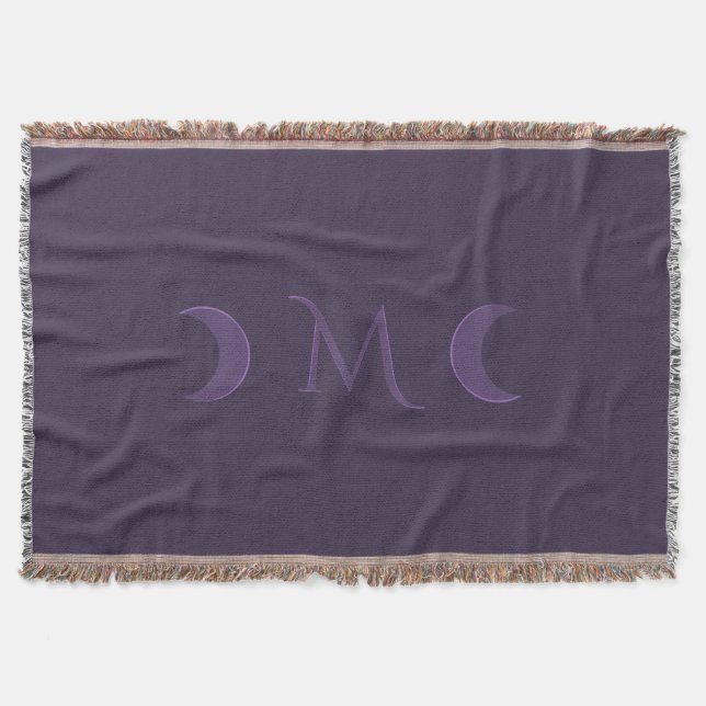 Dusty Violet Crescent Måne Monogram Filt (Framsidan)