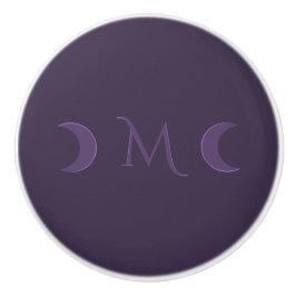 Dusty Violet Crescent Måne Monogram Knopp