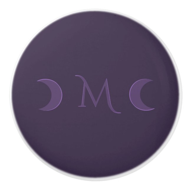 Dusty Violet Crescent Måne Monogram Knopp (Framsidan)