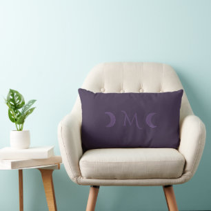 Dusty Violet Crescent Måne Monogram Lumbarkudde