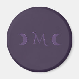 Dusty Violet Crescent Måne Monogram Magnet