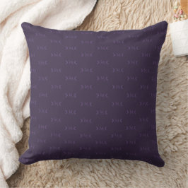 Dusty Violet Monogram Crescent Måne Mönster Kudde