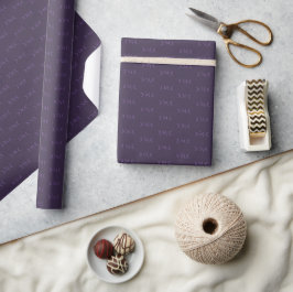 Dusty Violet Monogram Crescent Måne Mönster Presentpapper