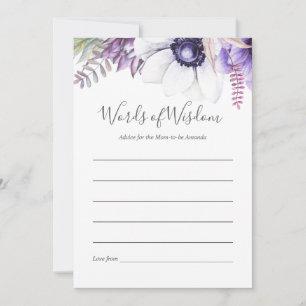 Dusty Violet Watercolor Blommig Baby Shower Råd