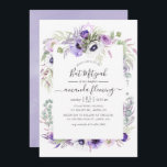 Dusty Violet Watercolor Blommigt Bat mitzvah Inbjudningar<br><div class="desc">blommigt för handskrift av elegant med typografi  bat mitzvah inbjudan i pastellskuggor med anemonblommor,  eukalyptus,  ranunculus och succulents.</div>