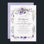 Dusty Violet Watercolor Blommigt Bat mitzvah Inbjudningar<br><div class="desc">blommigt för handskrift av elegant med typografi  bat mitzvah inbjudan i pastellskuggor med anemonblommor,  eukalyptus,  ranunculus och succulents.</div>