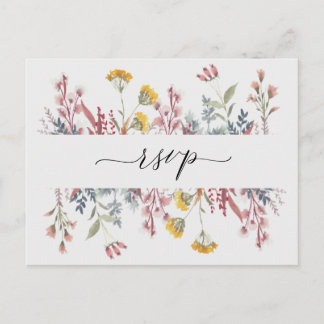 Dusty Wildblommor Watercolor Meal Choice OSA Invit Inbjudan Vykort