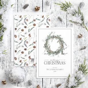 Dusty Winter Watercolor Wandeans God jul Holl Julkort