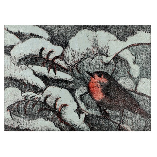 Dutch Art nouveau Robin Bird in Winter (Framsidan)