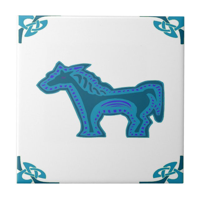 Dutch Blue Horsey Kakelplatta (Framsidan)