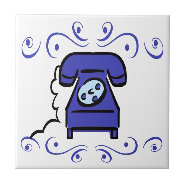 Dutch Blue Telefon Kakelplatta (Framsidan)