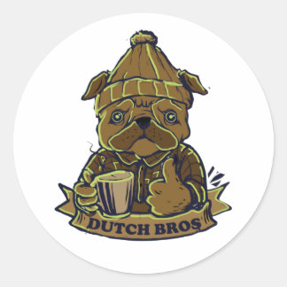 Dutch Bros Coffee Hund Runt Klistermärke
