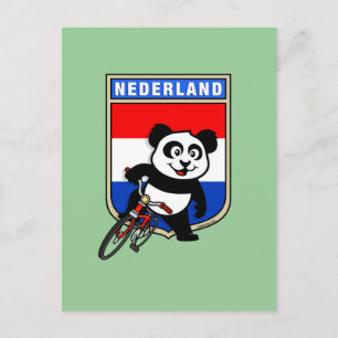 Dutch Cycling Panda Vykort