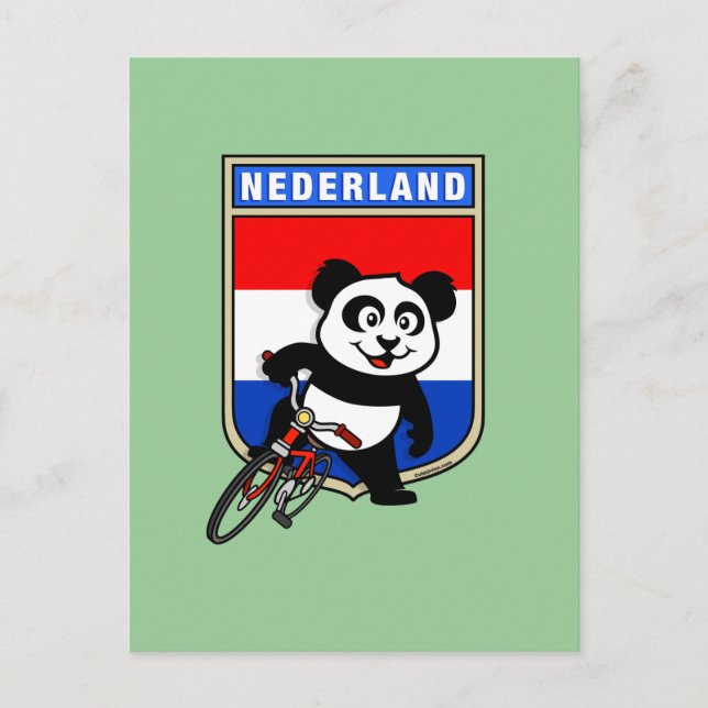 Dutch Cycling Panda Vykort (Framsida)