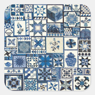Dutch Delft Fyrkantigt Klistermärke