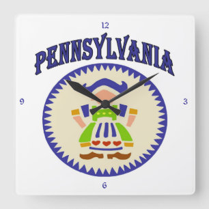 Dutch Girl Clock Fyrkantig Klocka