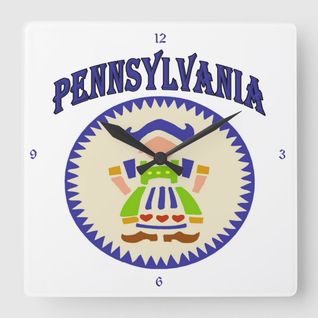 Dutch Girl Clock Fyrkantig Klocka (Framsida)